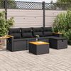 vidaXL 6-dijelni set vrtnih sofa s jastucima crni od poliratana