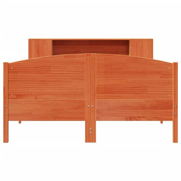 vidaXL Krevet s regalom za knjige bez madraca 160x200 cm od borovine
