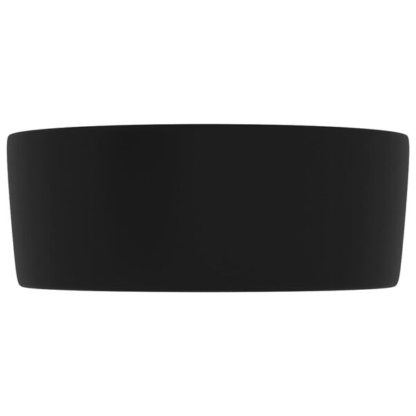 vidaXL Luksuzni okrugli umivaonik mat crni 40 x 15 cm keramički
