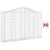 vidaXL Lučne gabionske ko&scaron;are 6 kom 200x30x120/140cm pocinčano željezo