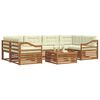 vidaXL Set vanjskih sofa s jastukom 7 pcs Prirodna i krem