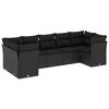 vidaXL 7-dijelni set vrtnih sofa od poliratana s jastucima crni