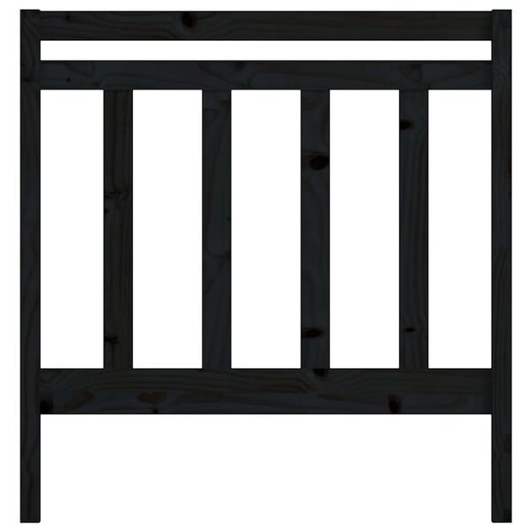 vidaXL Uzglavlje za krevet crno 81 x 4 x 100 cm od masivne borovine