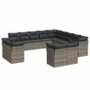 vidaXL 13-dijelni set vrtnih sofa od poliratana s jastucima sivi