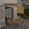 vidaXL Tenda na ručno uvlačenje s roletom LED 3 x 2,5 m žuto-bijela