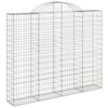vidaXL Gabionska ko&scaron;ara s lukom 200x30x160/180 cm pocinčano željezo