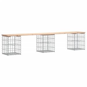 vidaXL Vrtna klupa s gabionskim dizajnom 203x31x42 cm masivna borovina