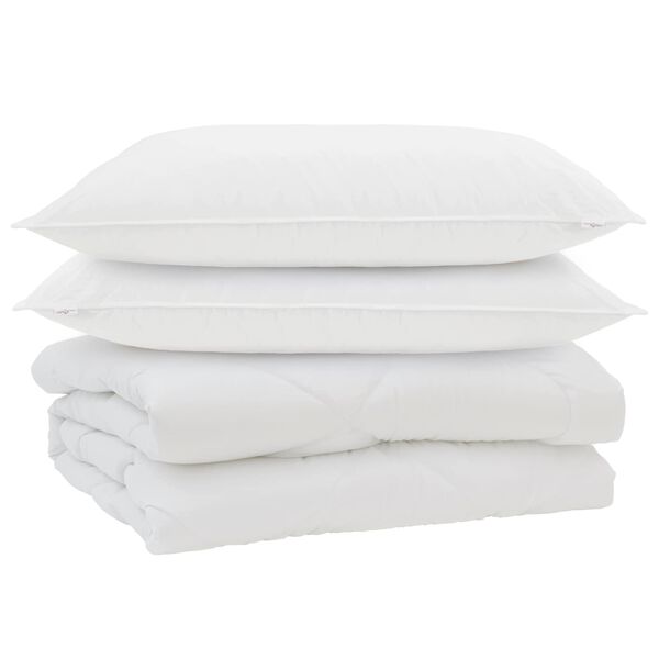 vidaXL Poplun s jastukom 3 pcs Bijelo Mikrofibra