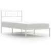 vidaXL Metalni okvir krevet bez madraca s uzglavljem bijeli 75x190 cm