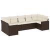 vidaXL 7-dijelni set vrtnih sofa od poliratana s jastucima smeđi