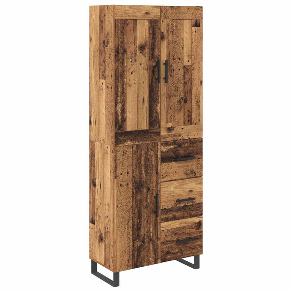 vidaXL Highboard Staro drvo 69,5 x 34 x 180 cm Konstruirano drvo