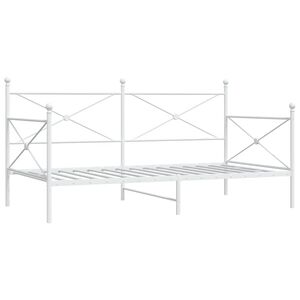 vidaXL Dnevni krevet bez madraca bijeli 100x200 cm čelik