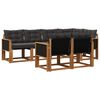 vidaXL Set vanjskih sofa s jastukom 7 pcs Prirodna i crna