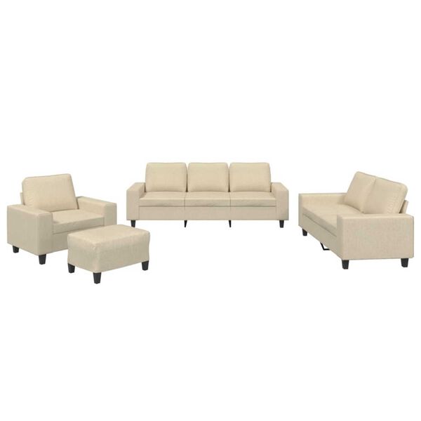 vidaXL 4-dijelni set sofa krem od tkanine
