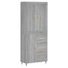 vidaXL Visoka komoda siva sonome 69,5x34x180 cm od konstruiranog drva