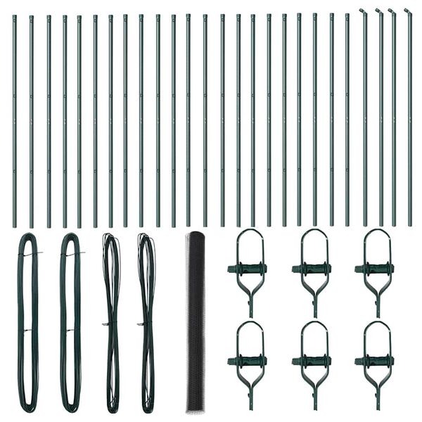 vidaXL Stup za ogradu Siva 50 x 1,6 m (25 mm mrežica) Čelik i PVC