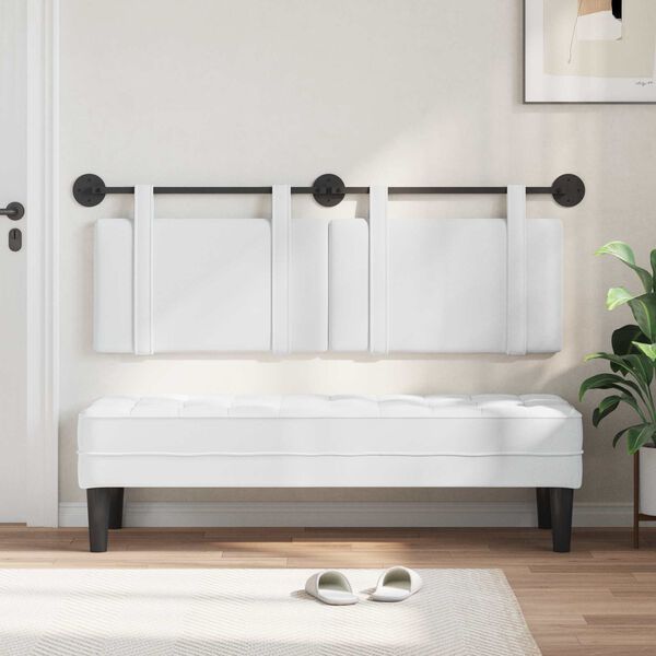 vidaXL Držeće uzglavlje Zidne Bijeli 130 x 55 x 5 cm tkanina