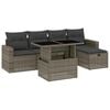vidaXL 6-dijelni set vrtnih sofa od poliratana s jastucima sivi