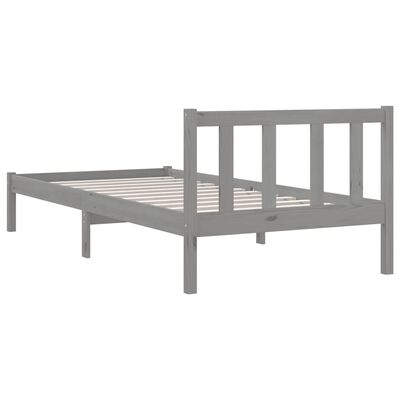vidaXL Okvir za krevet sivi od borovine 75 x 190 cm jednokrevetni