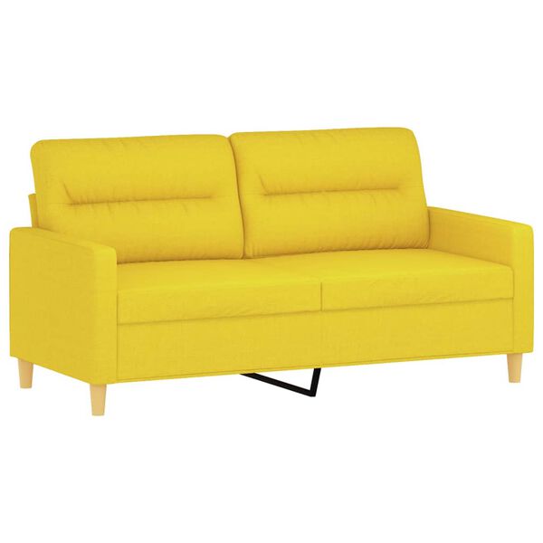 vidaXL 2-dijelni set sofa s jastucima svjetložuti od tkanine