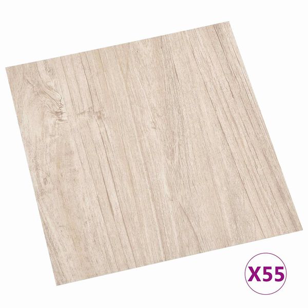 vidaXL Podne daske 55 pcs Svijetlosmeđa 5,11 m&sup2; PVC