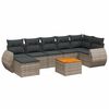 vidaXL 8-dijelni set vrtnih sofa od poliratana s jastucima sivi