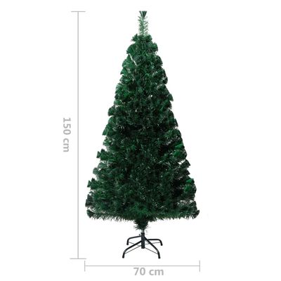 vidaXL Umjetno božićno drvce sa stalkom zeleno 150 cm optička vlakna