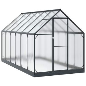 vidaXL Vrtni staklenik 185 x 363,5 x 207 cm Aluminij i pocinčani čelik