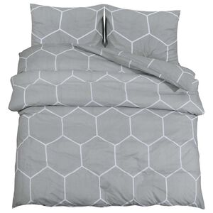 vidaXL Set navlaka za poplun sivo-bijeli 220x240 cm pamuk