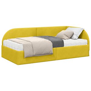 vidaXL Kutni krevetni okvir s madracem 2 kom. Žuta 80 x 200 cm Bar&scaron;un