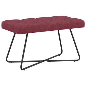 vidaXL Klupa s gumbastim tkanjem Vinska crvena 80 x 40 x 46 cm Tkanina
