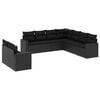 vidaXL 9-dijelni set vrtnih sofa s jastucima crni od poliratana
