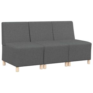 vidaXL Modularna sofa bez naslona 3 kom. Tamno siva tkanina