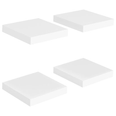 vidaXL Plutajuće zidne police 4 kom bijele 23 x 23,5 x 3,8 cm MDF