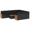 vidaXL 11-dijelni set vrtnih sofa od poliratana s jastucima crni