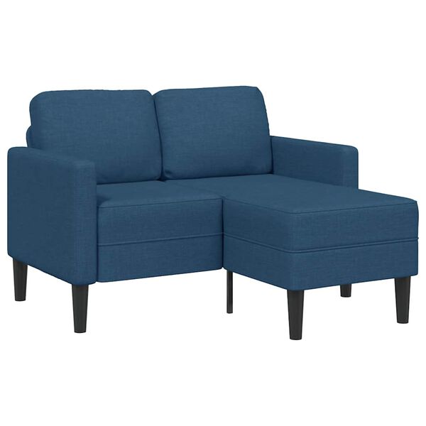 vidaXL Sofa 2-sjed s ležaljkom u obliku slova L plava 125 cm tkanina