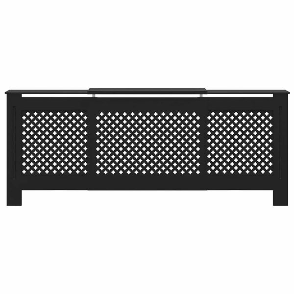 vidaXL Pokrov za radijator MDF crni 205 cm