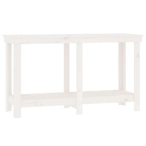 vidaXL Radni stol Bijela 140x50x80 cm od masivne borovine