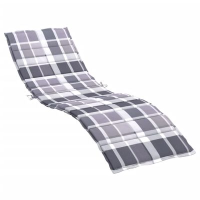vidaXL Jastuk za ležaljku sivi karirani 200 x 60 x 3 cm tkanina Oxford