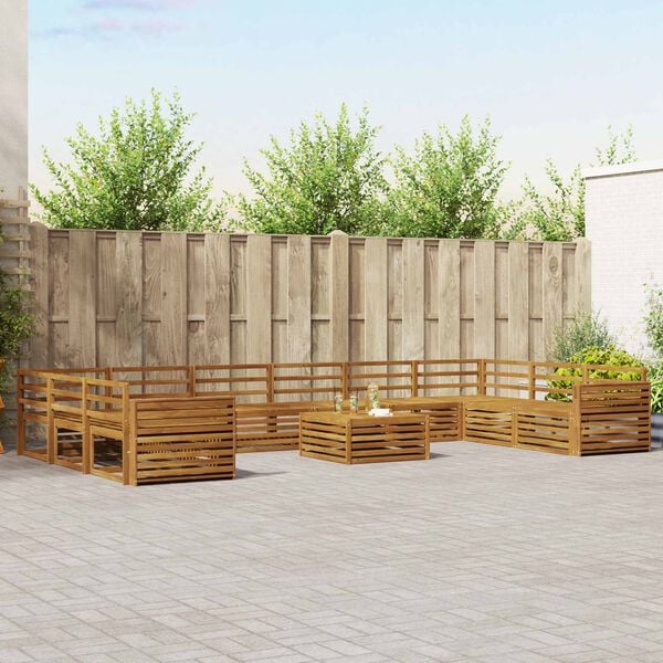 vidaXL Setovi sofa 11 pcs Prirodna Čvrsto drvo akacije