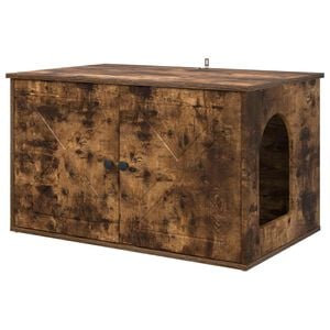 vidaXL Mačja Kuća Dimljeni hrast 85 x 55 x 50 cm Konstruirano drvo