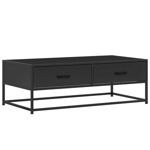 vidaXL Stolić za kavu crni 100 x 50 x 35 cm konstruirano drvo i metal