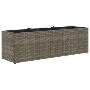 vidaXL Vrtna sadilica s 3 posude siva 105 x 30 x 32 cm od poliratana