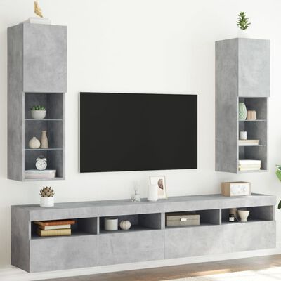 vidaXL TV ormarići s LED svjetlima 2 kom boja betona 30,5x30x102 cm