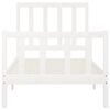 vidaXL Okvir za krevet od masivnog drva bijeli 100 x 200 cm