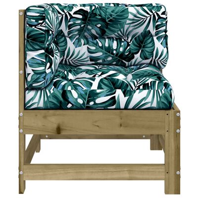 vidaXL Kutna sofa od impregnirane borovine s jastucima