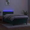 vidaXL Krevet box spring s madracem LED tamnozeleni 90x190 cm bar&scaron;un