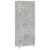 vidaXL Visoka komoda siva betona 69,5x34x180 cm od konstruiranog drva