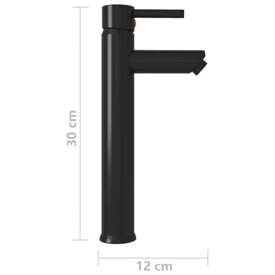 vidaXL Kupaonska miješalica crna 12 x 30 cm