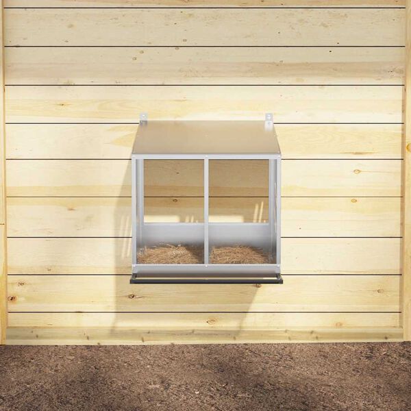 vidaXL Kutija za gniježđenje za piliće s 2 odjeljka metala